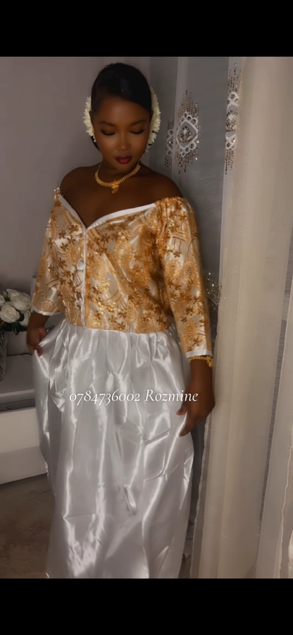 Robe avc Salouva épaule dénudé avc sequin 🥰✨
