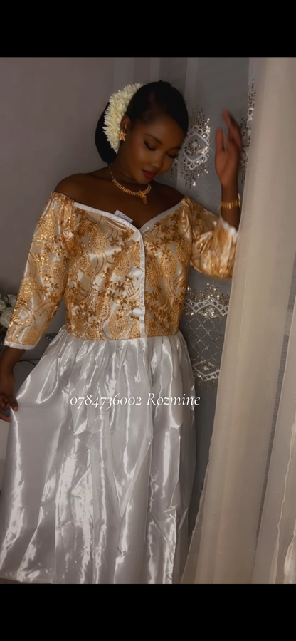 Robe avc Salouva épaule dénudé avc sequin 🥰✨