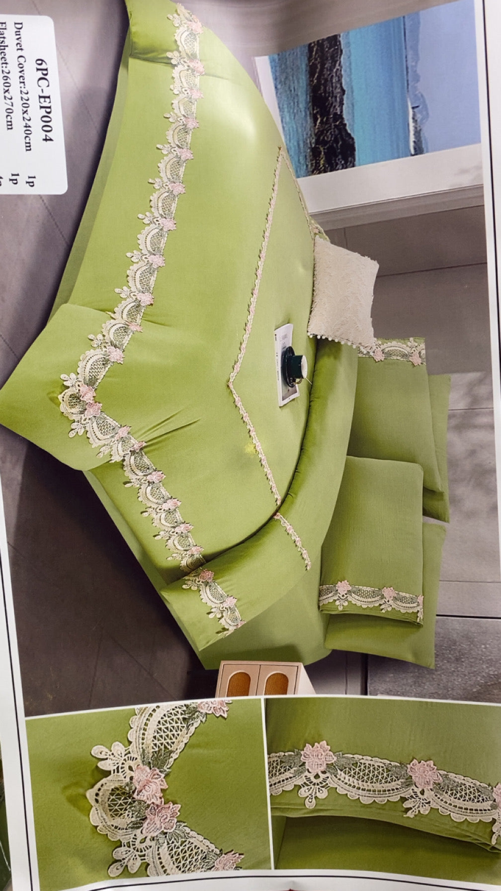 Drap mcharoussi avec dentelle 6 pièces