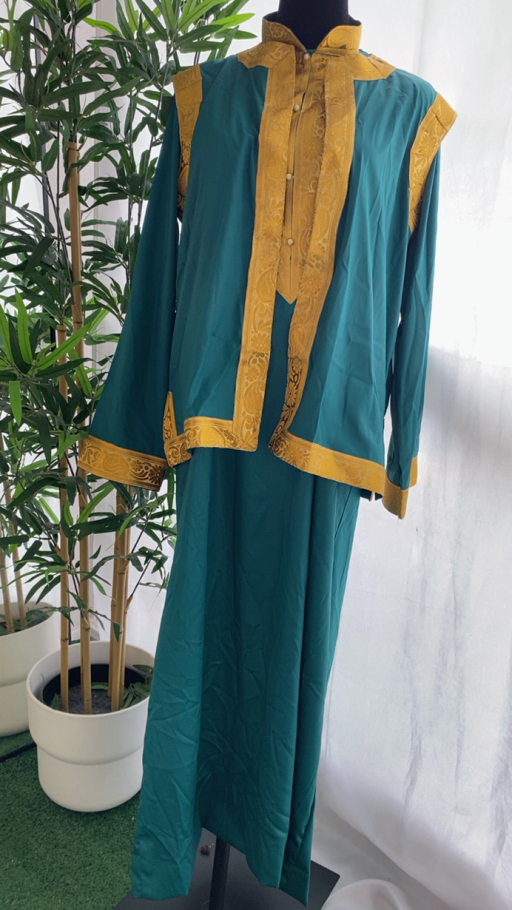 Ensemble kamis et gilet vert